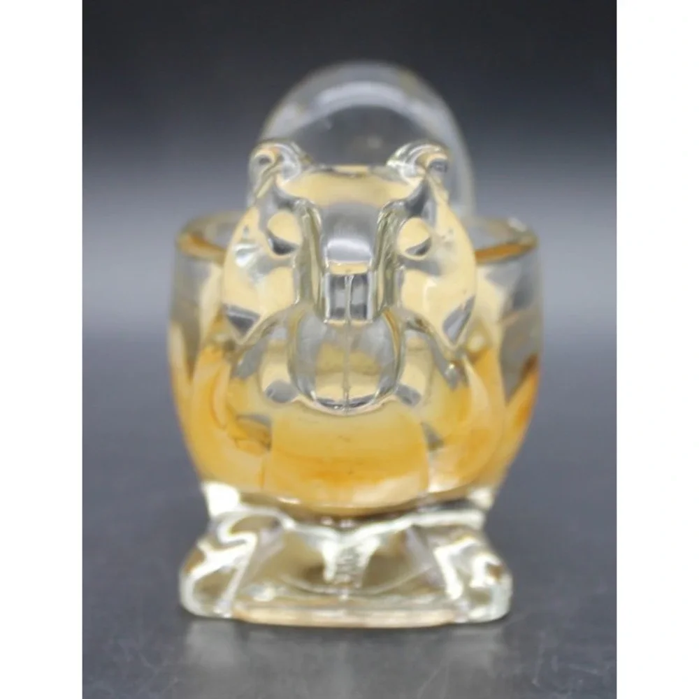 Vintage Avon Glass Squirrel Votive Candle Holder Clear Glass Woodland Decor